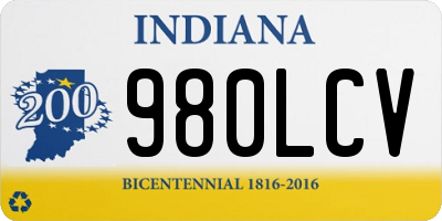 IN license plate 980LCV