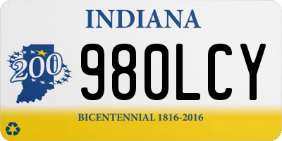 IN license plate 980LCY