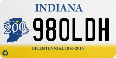 IN license plate 980LDH