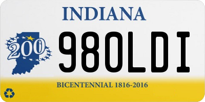 IN license plate 980LDI