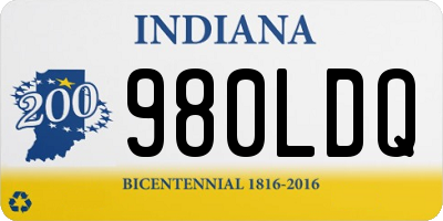 IN license plate 980LDQ