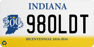 IN license plate 980LDT