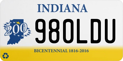 IN license plate 980LDU