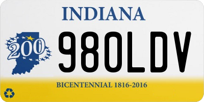 IN license plate 980LDV