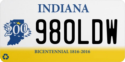 IN license plate 980LDW