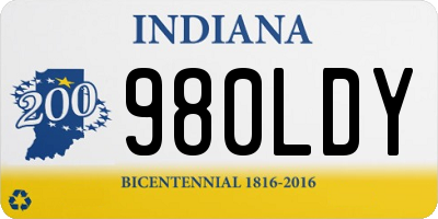 IN license plate 980LDY