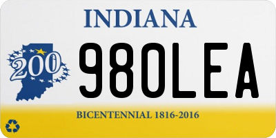 IN license plate 980LEA