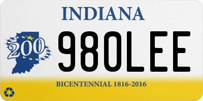 IN license plate 980LEE