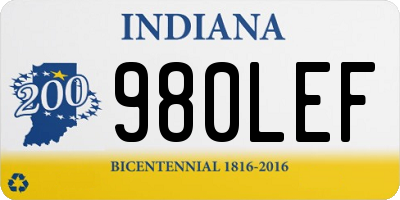 IN license plate 980LEF