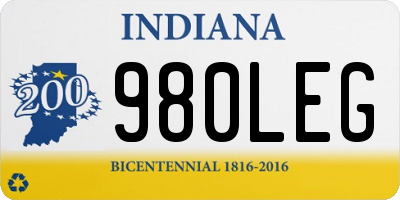 IN license plate 980LEG