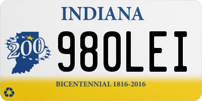 IN license plate 980LEI