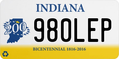 IN license plate 980LEP