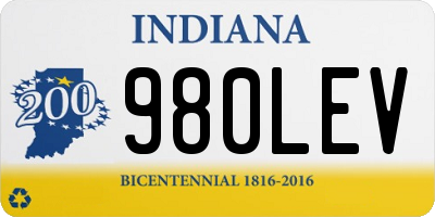 IN license plate 980LEV