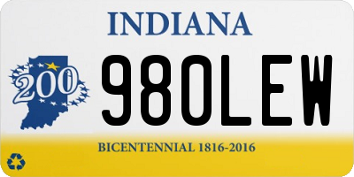 IN license plate 980LEW