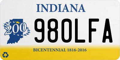 IN license plate 980LFA
