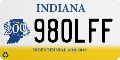 IN license plate 980LFF