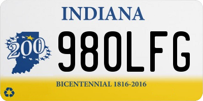 IN license plate 980LFG