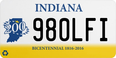 IN license plate 980LFI