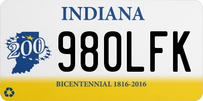 IN license plate 980LFK