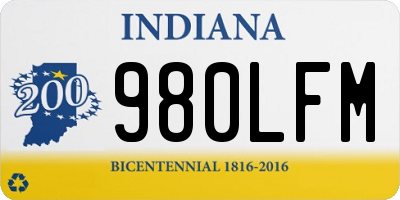 IN license plate 980LFM