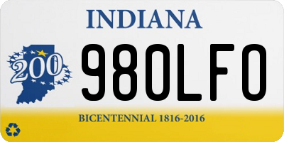 IN license plate 980LFO