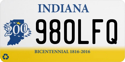 IN license plate 980LFQ