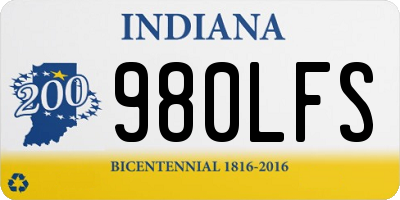 IN license plate 980LFS