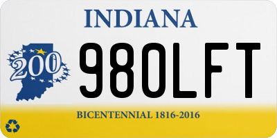 IN license plate 980LFT