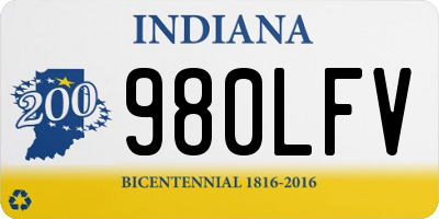 IN license plate 980LFV