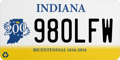 IN license plate 980LFW