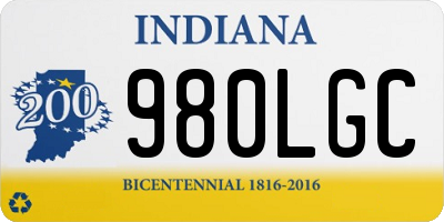 IN license plate 980LGC