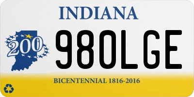IN license plate 980LGE