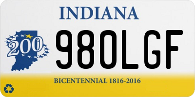 IN license plate 980LGF