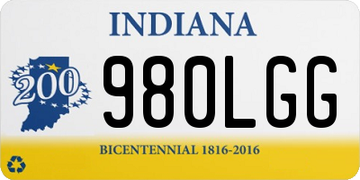 IN license plate 980LGG
