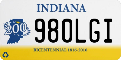 IN license plate 980LGI