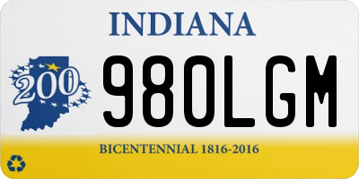 IN license plate 980LGM
