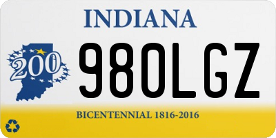 IN license plate 980LGZ