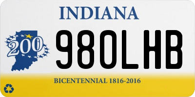 IN license plate 980LHB