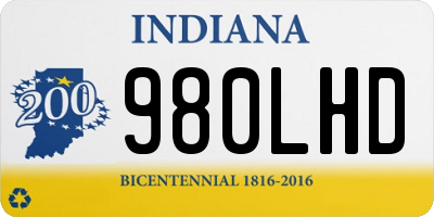 IN license plate 980LHD