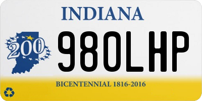 IN license plate 980LHP