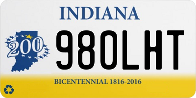 IN license plate 980LHT