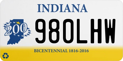 IN license plate 980LHW