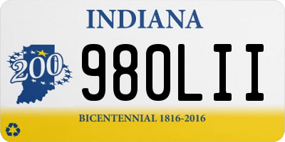IN license plate 980LII