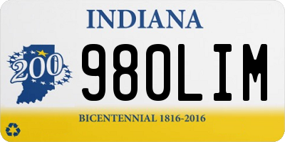 IN license plate 980LIM