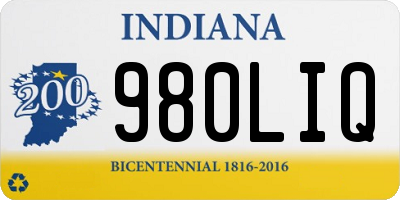 IN license plate 980LIQ
