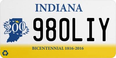 IN license plate 980LIY