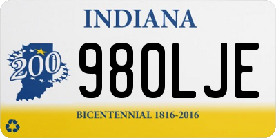 IN license plate 980LJE