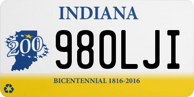 IN license plate 980LJI