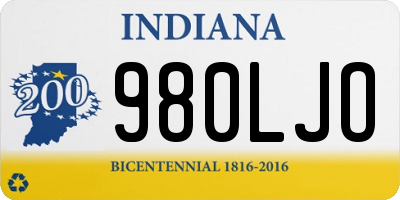 IN license plate 980LJO