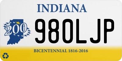 IN license plate 980LJP